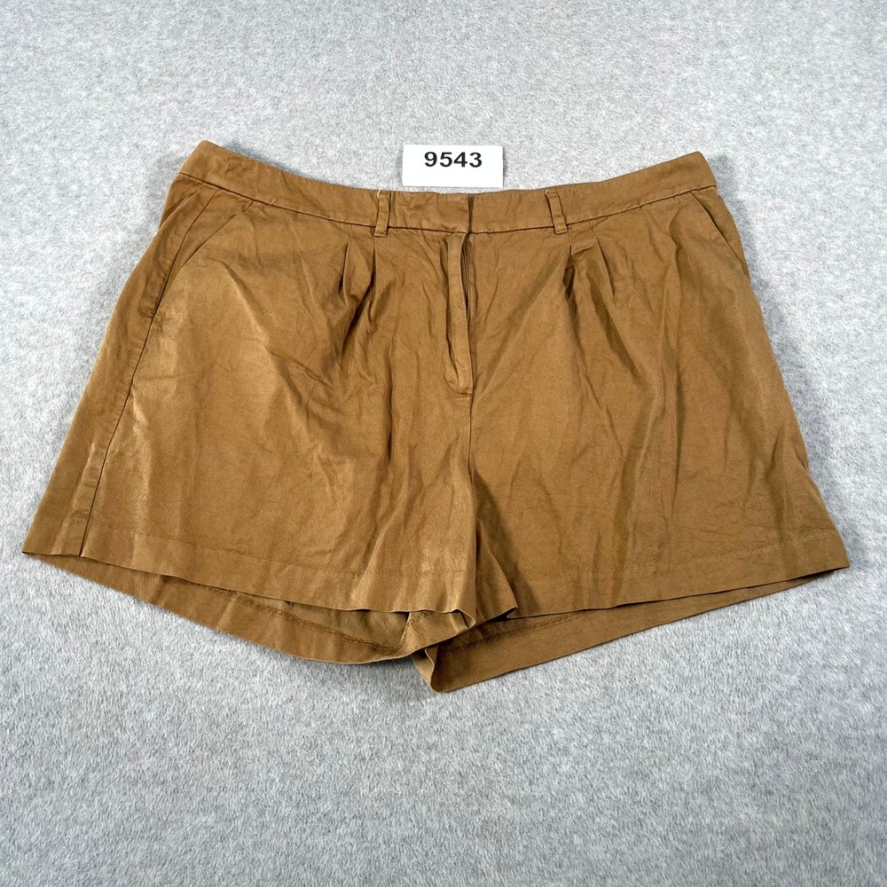 Old Navy Chino Shorts Mens 2XL Brown Rayon Pleated Front Extra High Rise Casual